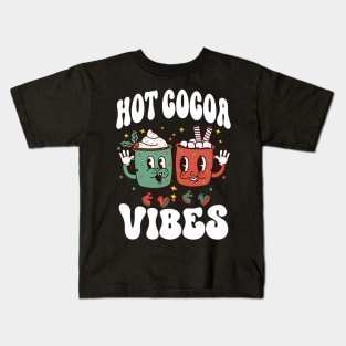 Hot Cocoa Vibes, Retro Winter Hot Chocolate Kids T-Shirt